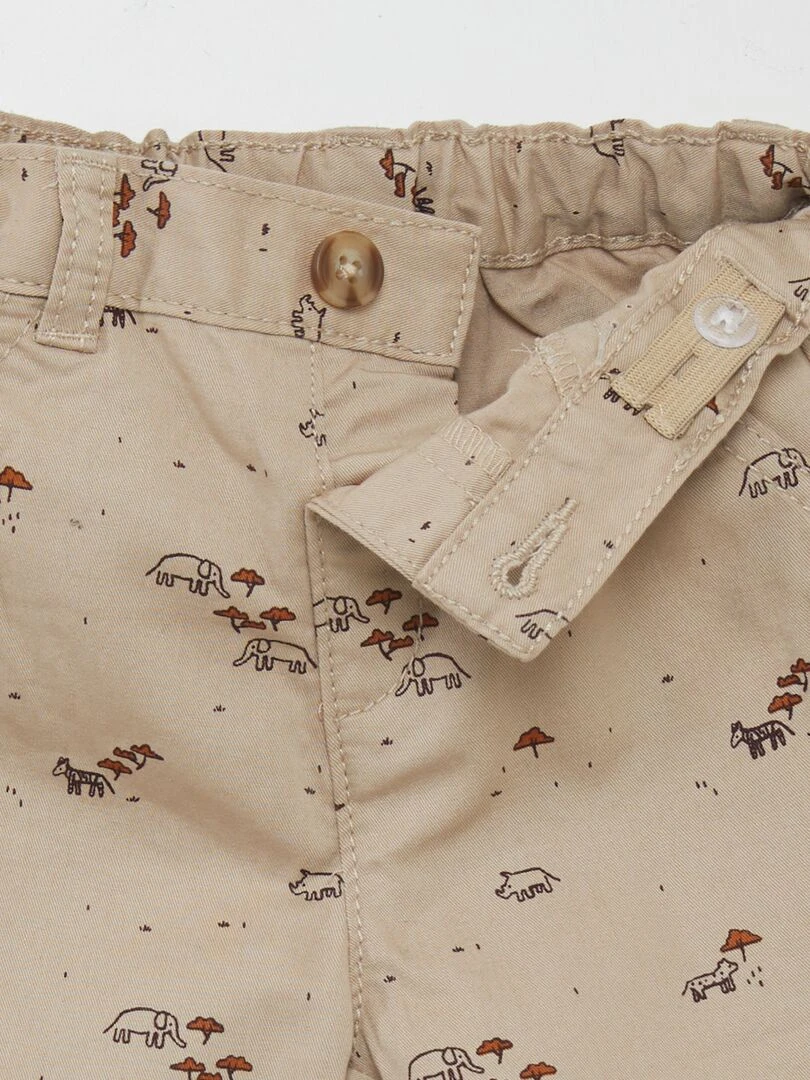 Short chino en twill   Beige savane