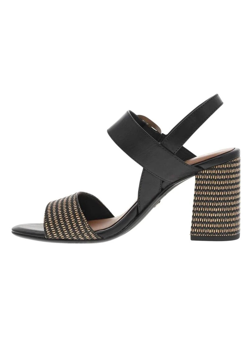 TAMARIS   Nu pieds cuir talon décroché haut   Noir