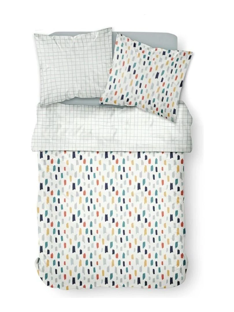 Housse de couette Sunshine Hanko + taie(s) 100% coton 57 fils Blanc