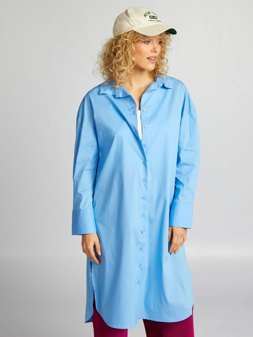 Chemise longue   Bleu