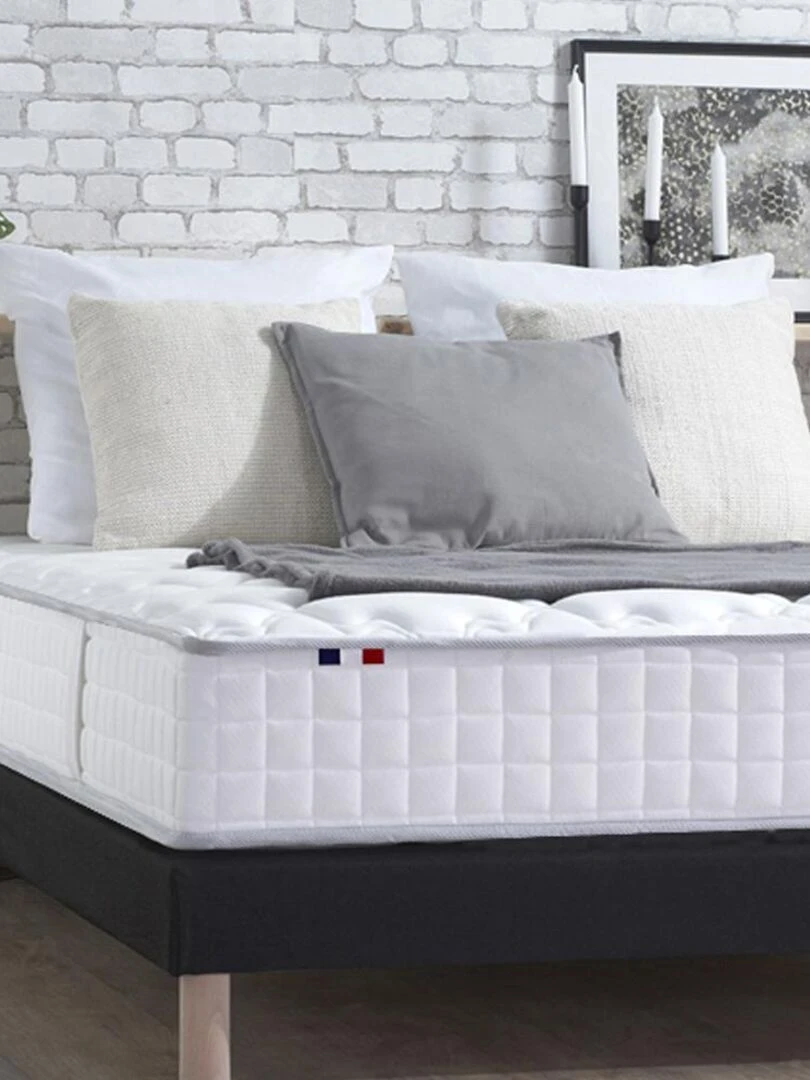 Ensemble Matelas Ressorts COSMOS + Sommier Made in France Sommier Noir Noir