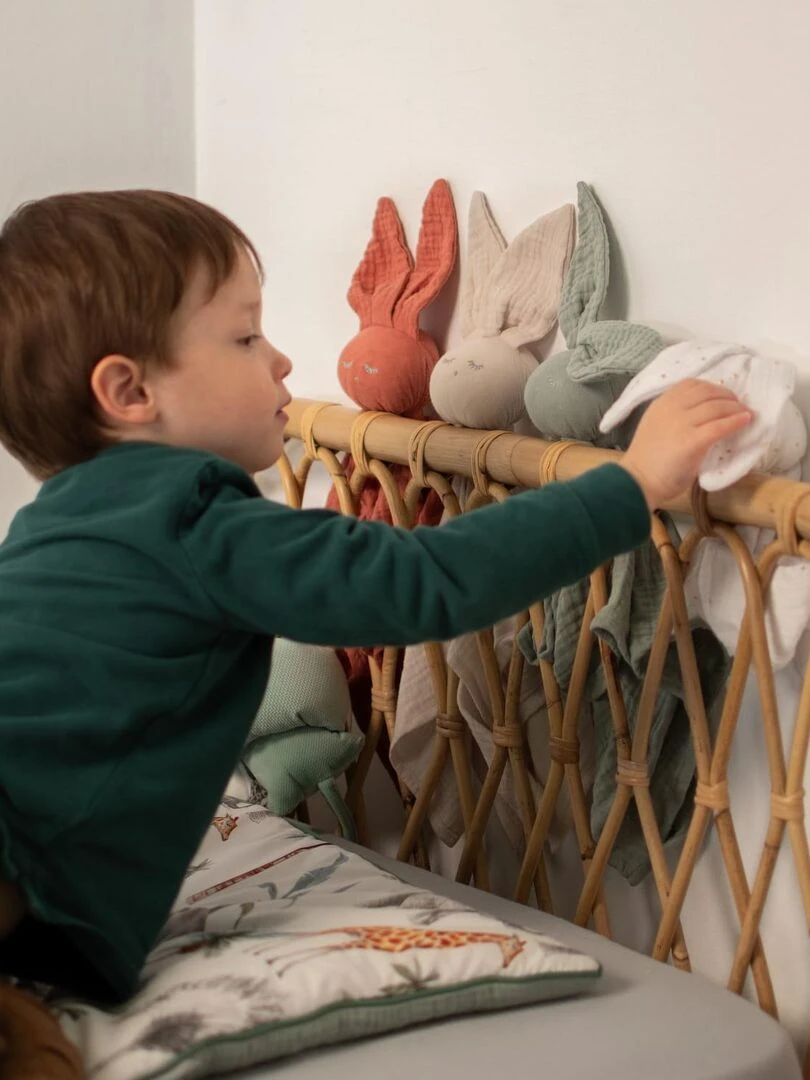 Doudou plat Lapin personnalisable Eucalyptus Multicolore