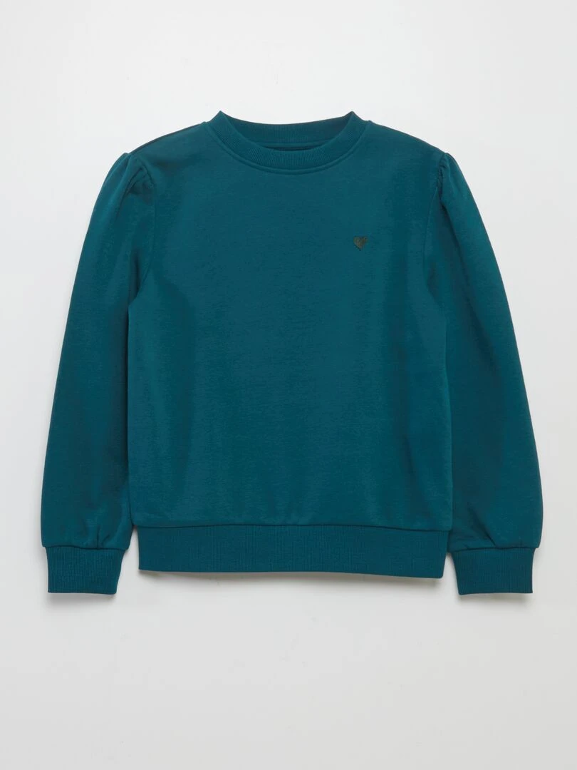 Sweat à col rond molletonné Vert foncé