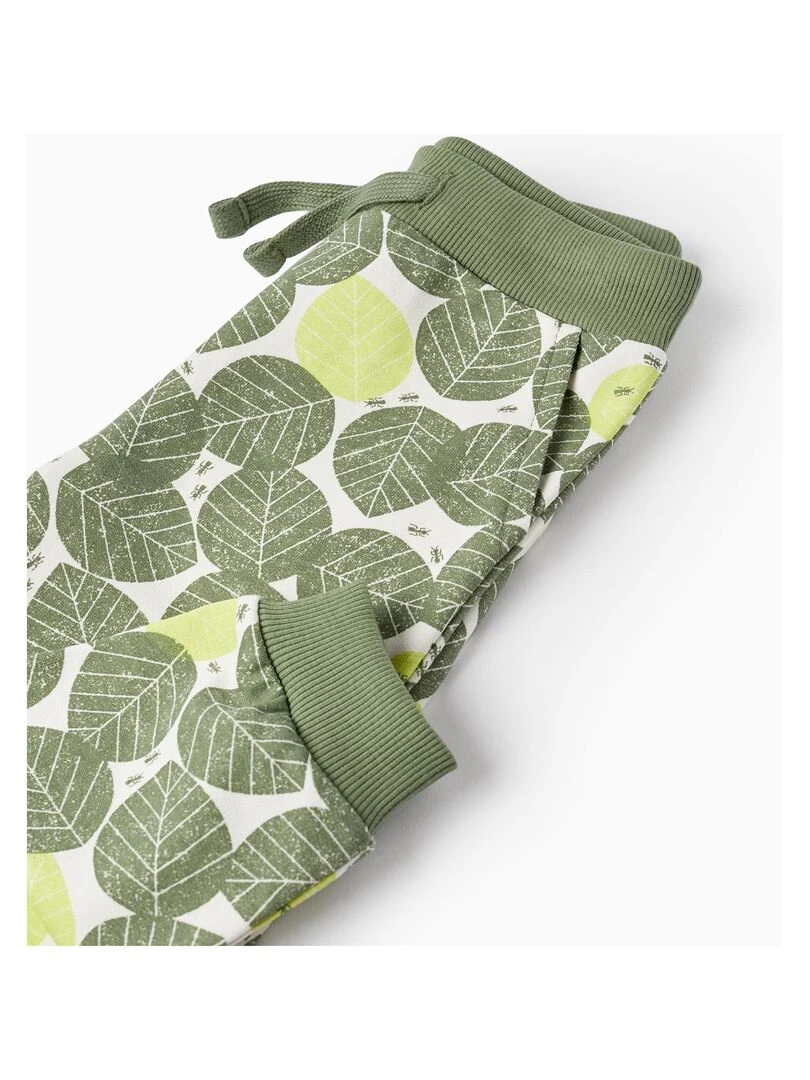 Pantalon de Sport en Coton pour Bébé Garçon 'Feuilles'  NATURE TAKEOVER   Blanc