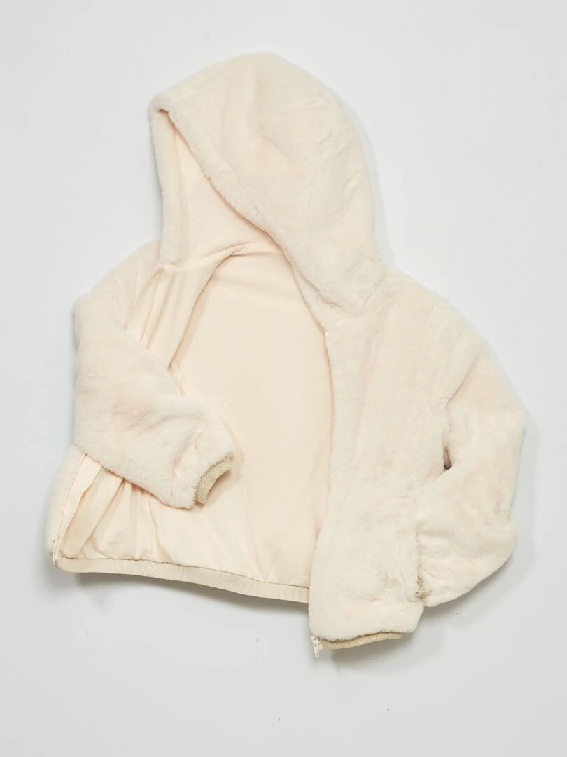 Manteau effet fourrure Beige