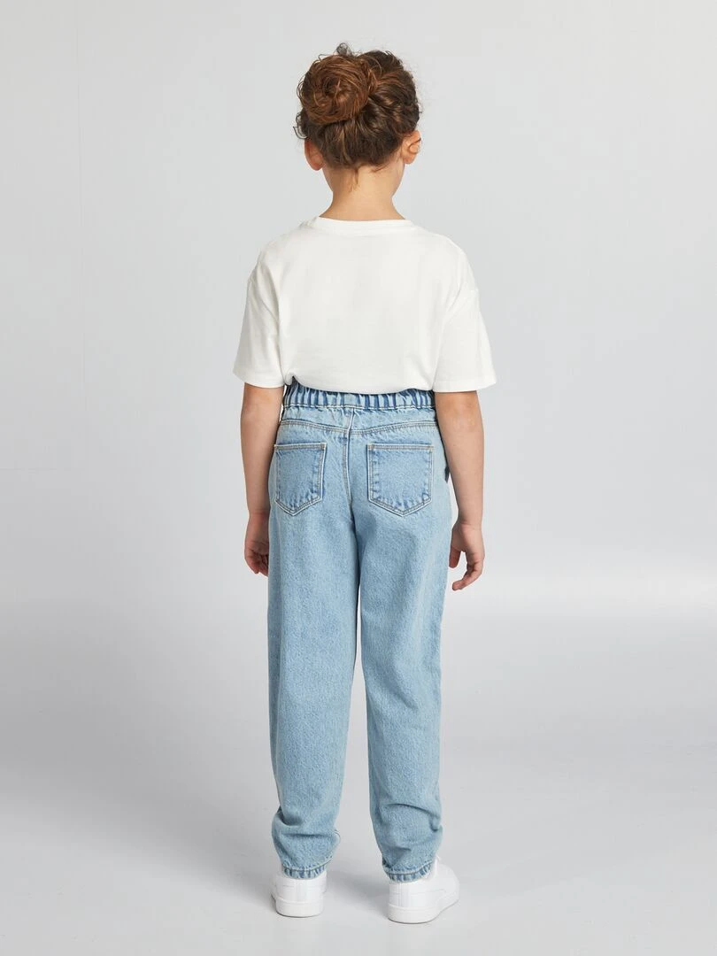 Jean mom paperbag Bleu