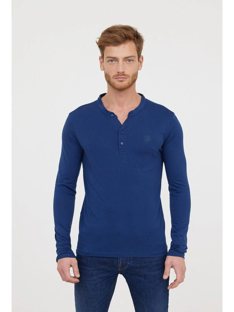 Lee Cooper T Shirt manches longues coton regular ASILO Bleu marine