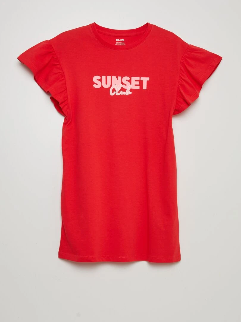 Robe t shirt 'tye and dye' Rouge