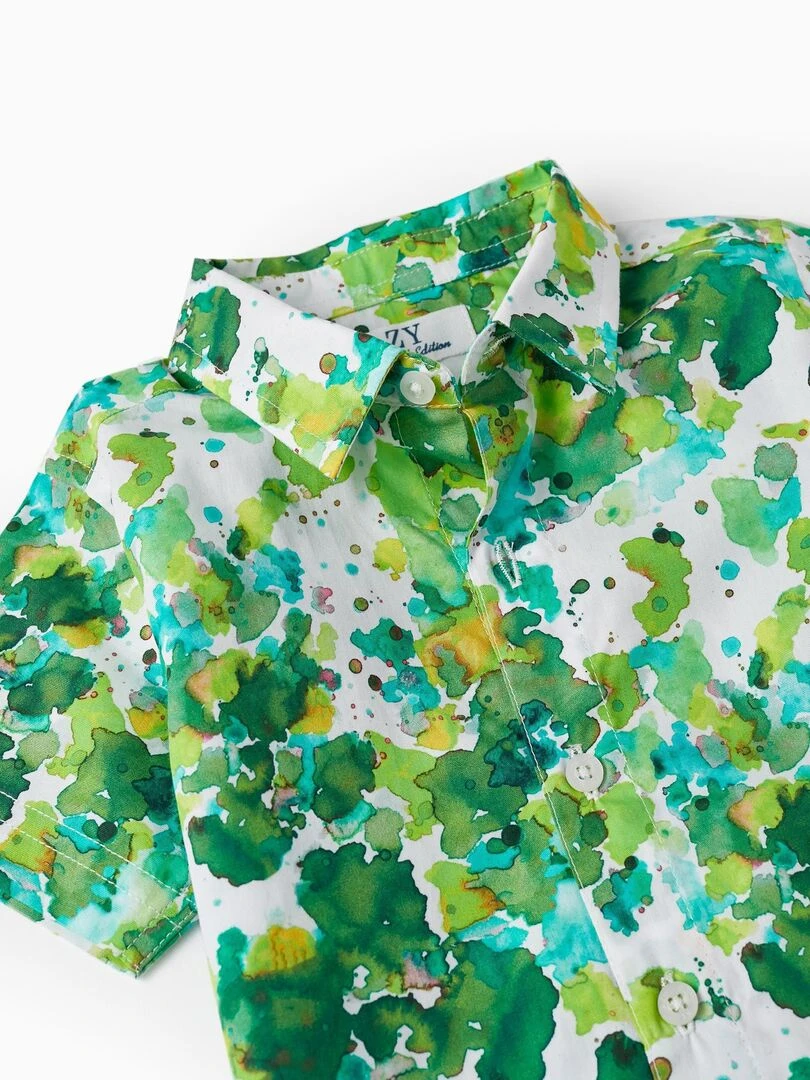 Chemise à manches courtes pour bébé garçon manches courtes CÉRÉMONIE   Vert