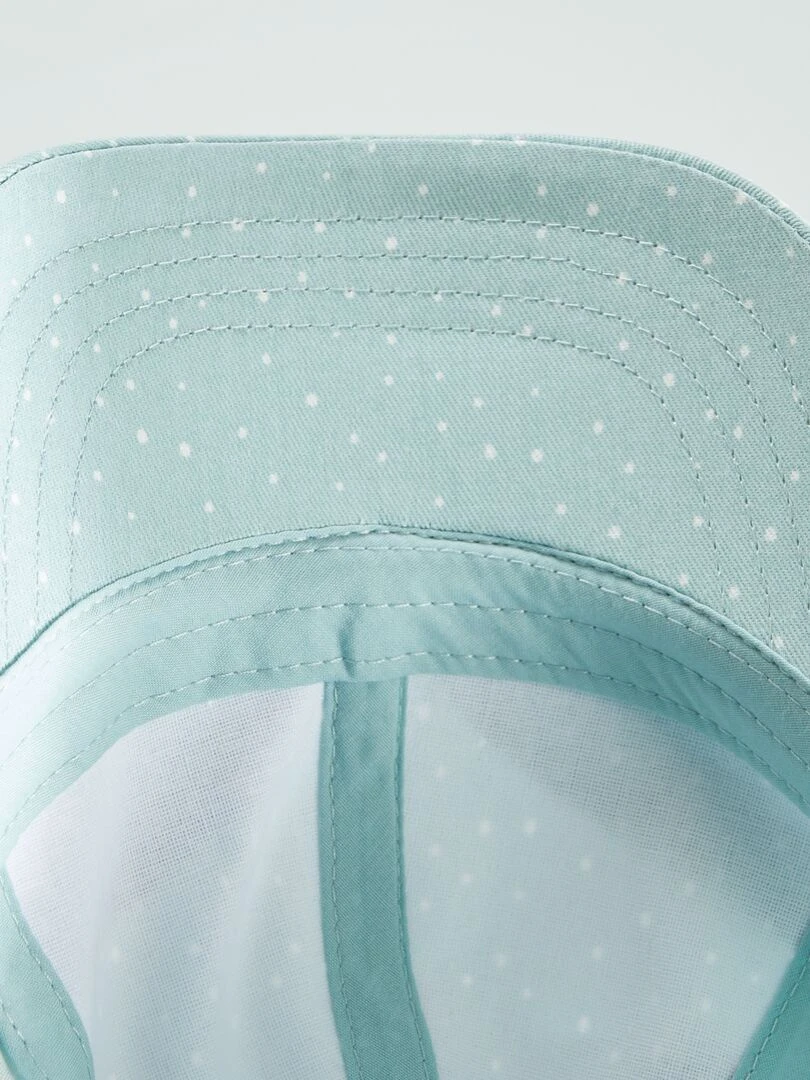 Casquette en denim motif pois   Bleu