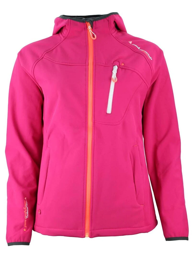 Blouson softshell femme ANSO PEAK MOUNTAIN Rose fushia
