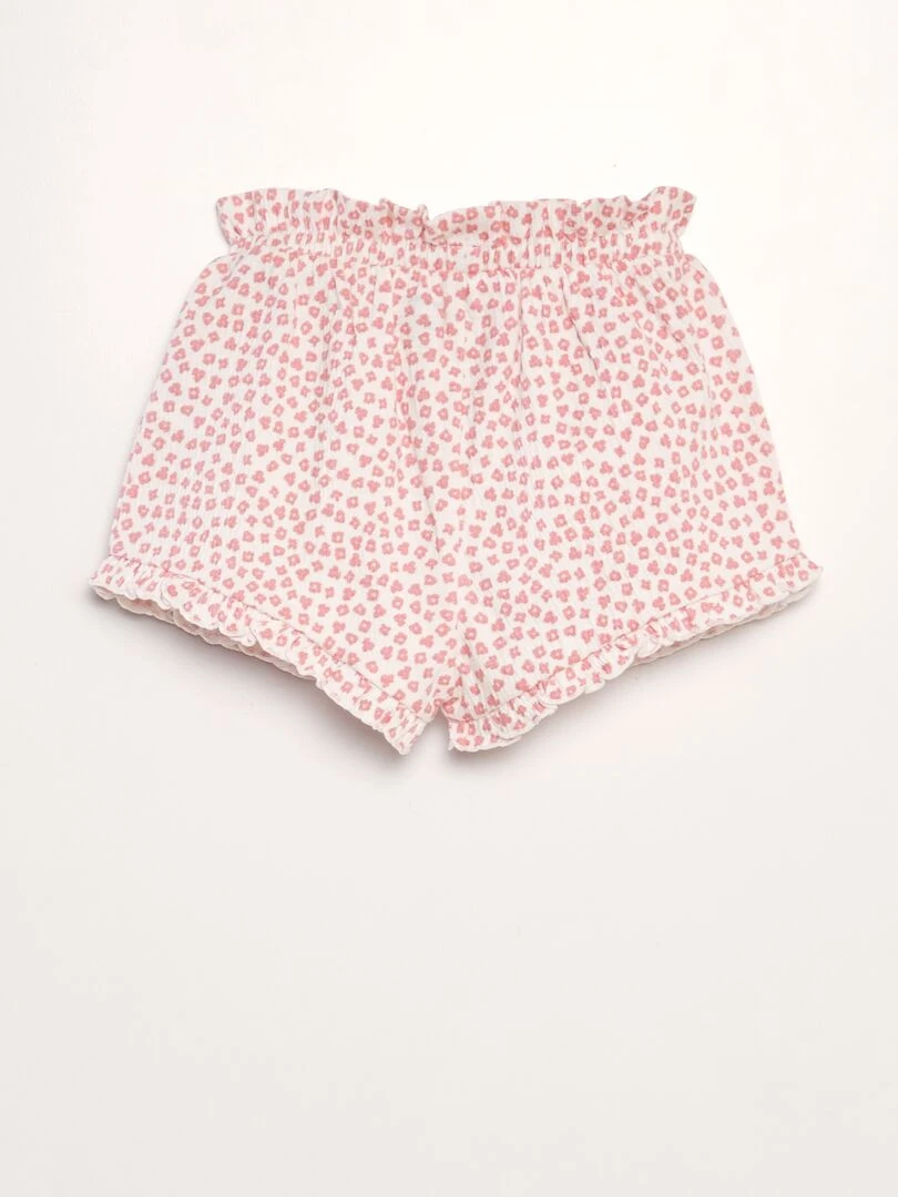 Short à bords volantés Rose