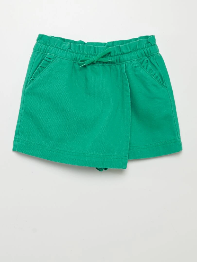 Short en jean Vert