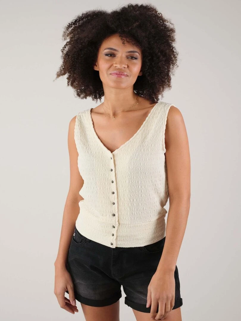Débardeur casual pour femme 'Deeluxe'   Blanc