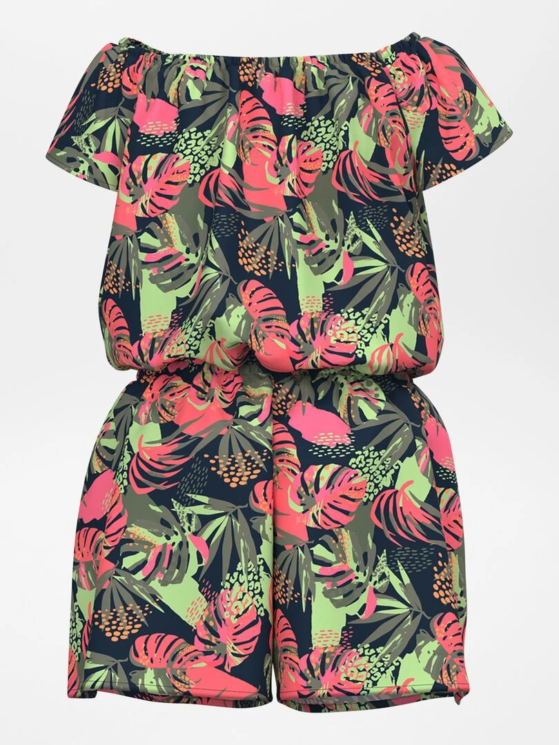 Combi short à haut volanté Bleu