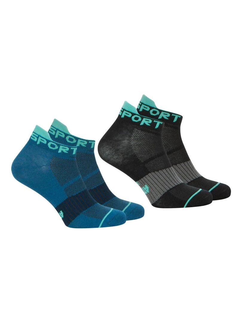Lot de 2 paires de socquettes homme Running Noir