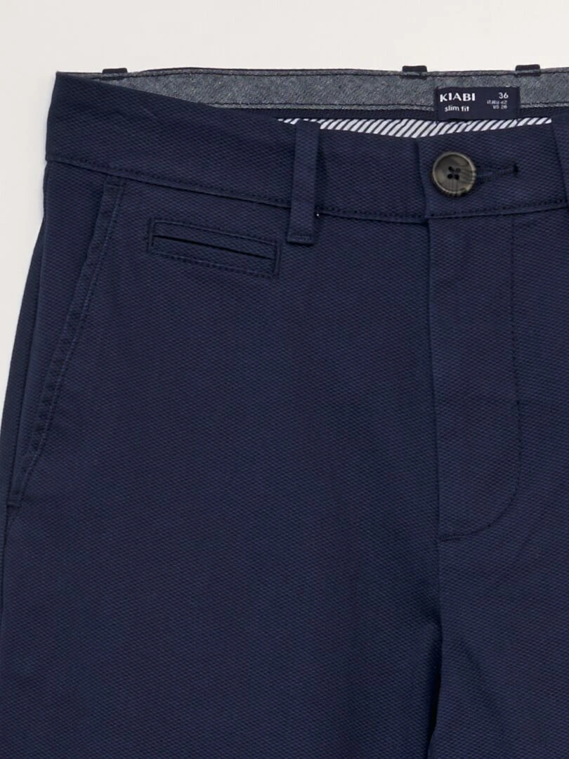 Pantalon chino en twill   Bleu marine