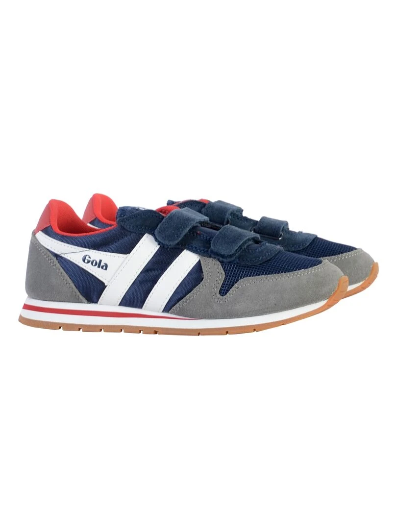 Basket Cuir Enfant Gola Daytona Quad Strap   Bleu marine