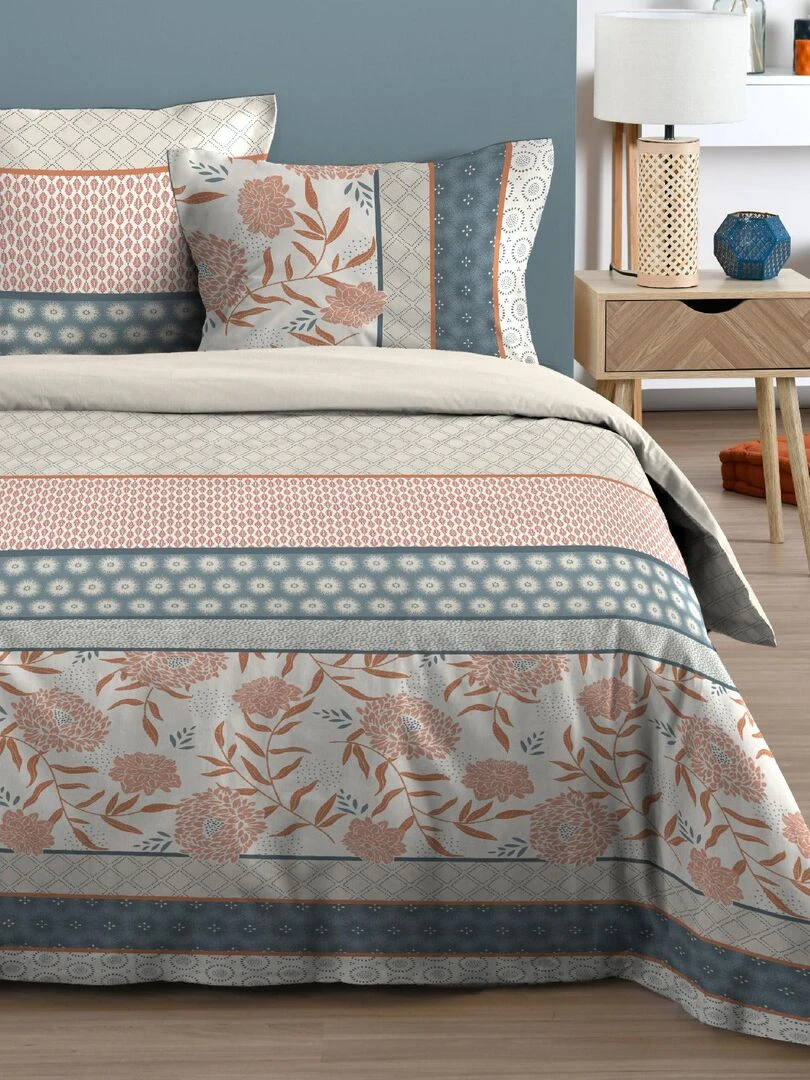 Parure de couette au style floral et graphique Multicolore