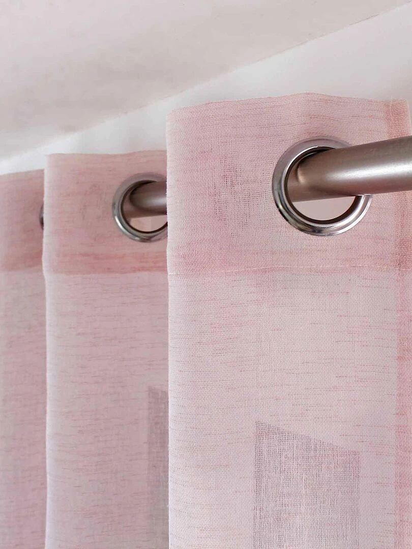 Voilage tamisant à l'aspect lin   Rose clair