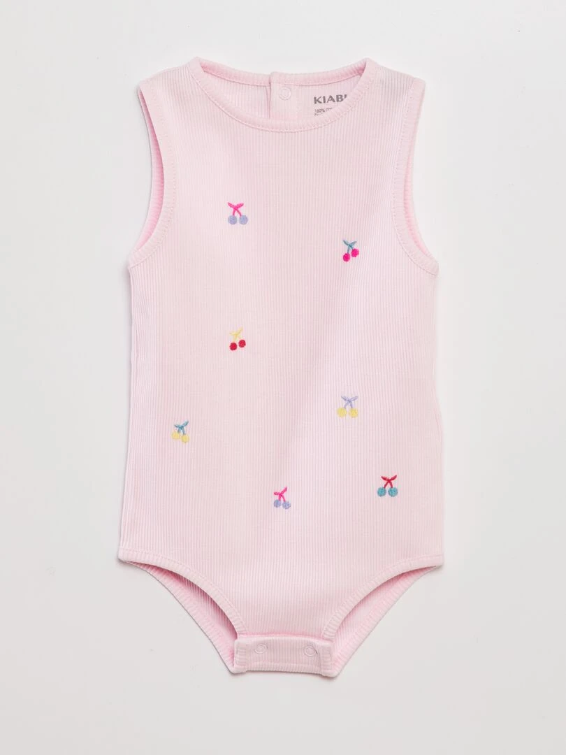 Body côtelé Rose