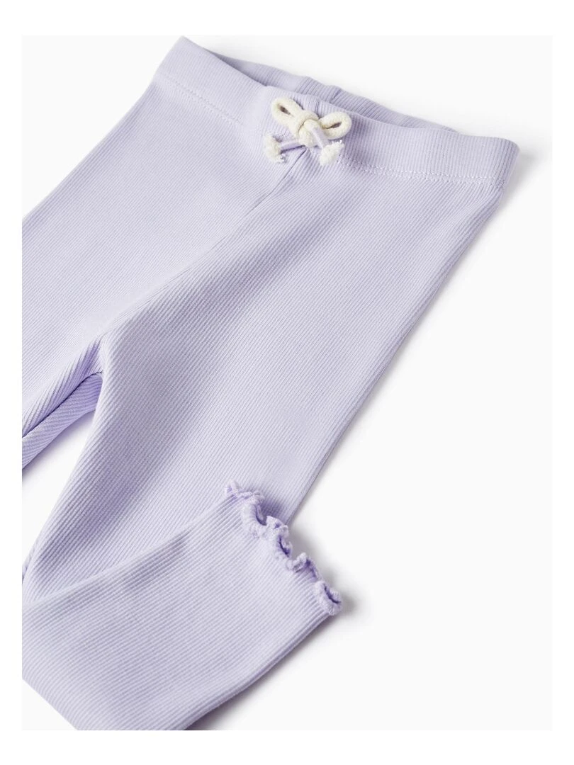 Leggings Côtelés pour Bébé Fille   Mauve