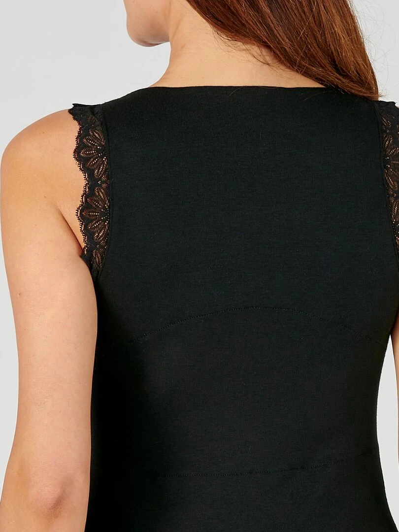 Débardeur dentelle  effet relaxant Thermolactyl   Damart   Noir