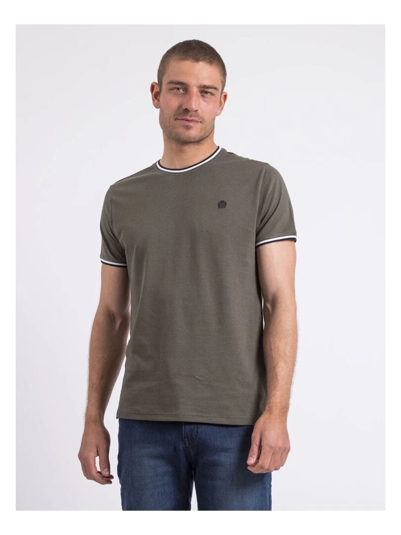 T shirt col rond pur coton NILOTIN Kaki