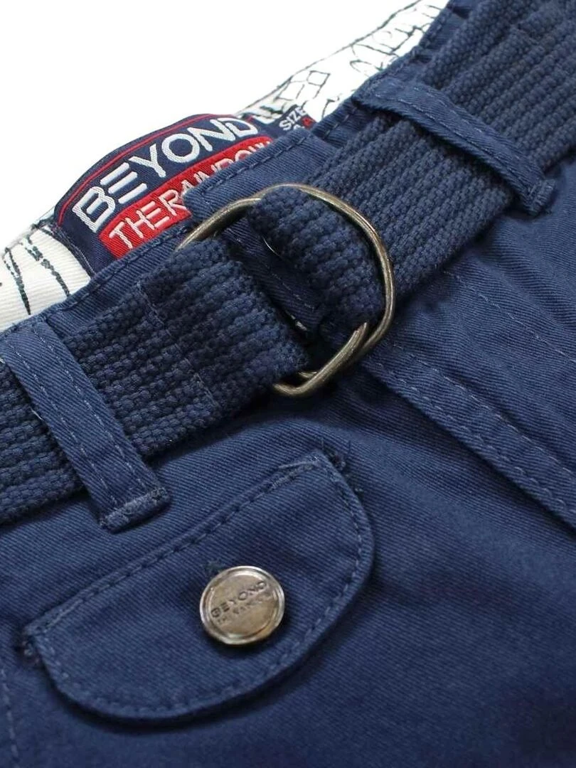 Nasa   Bermuda garçon imprimé logo en coton   Bleu marine