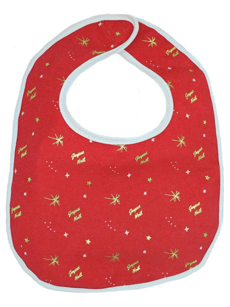 Lot de 2 bavoirs à velcro Noël   Rouge
