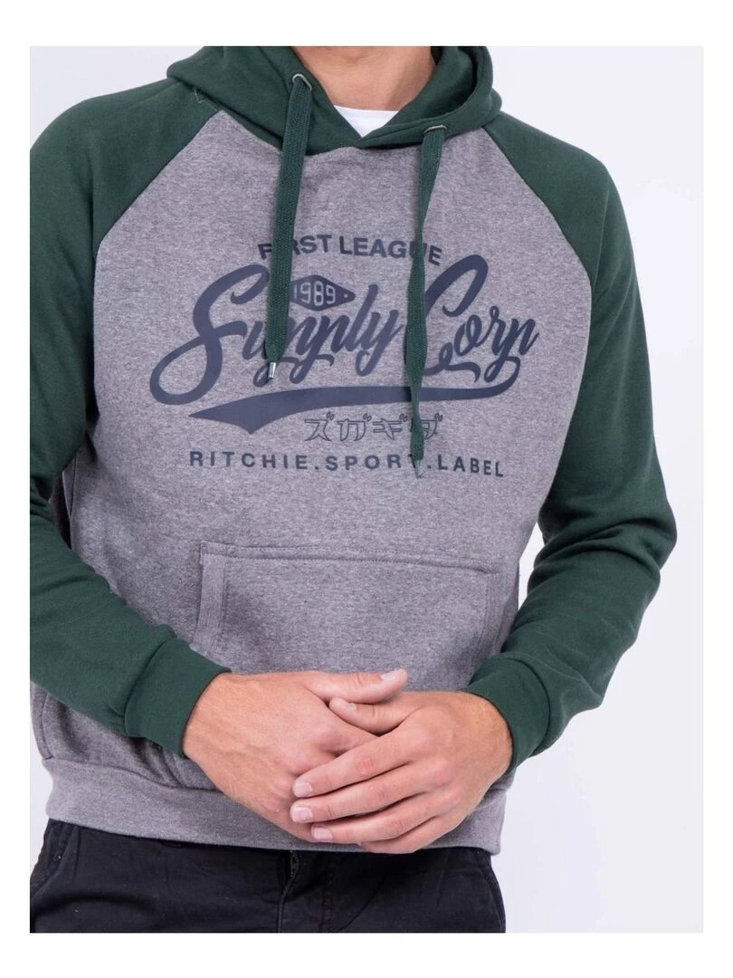 Sweat capuche WANDERLUST   Vert