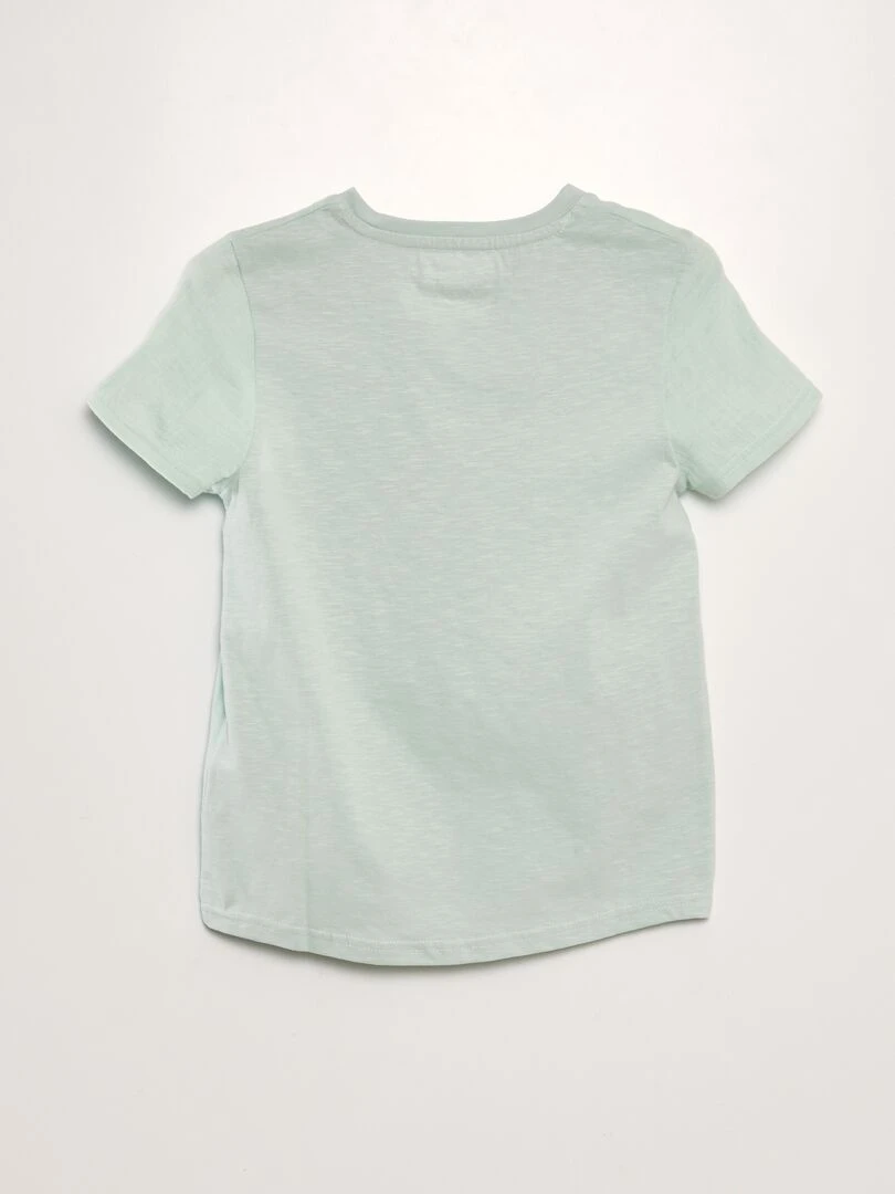 T shirt col tunisien bleu