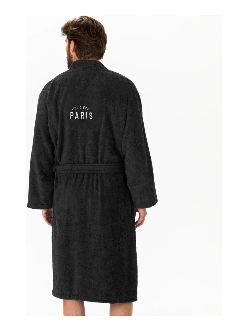 Peignoir adulte 100% coton PSG PREMIUM Noir