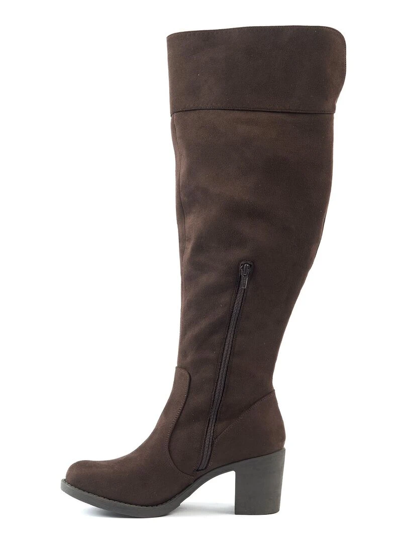 Gabylou   Bottes XL pour mollets larges   Modele Nathalie   Marron foncé