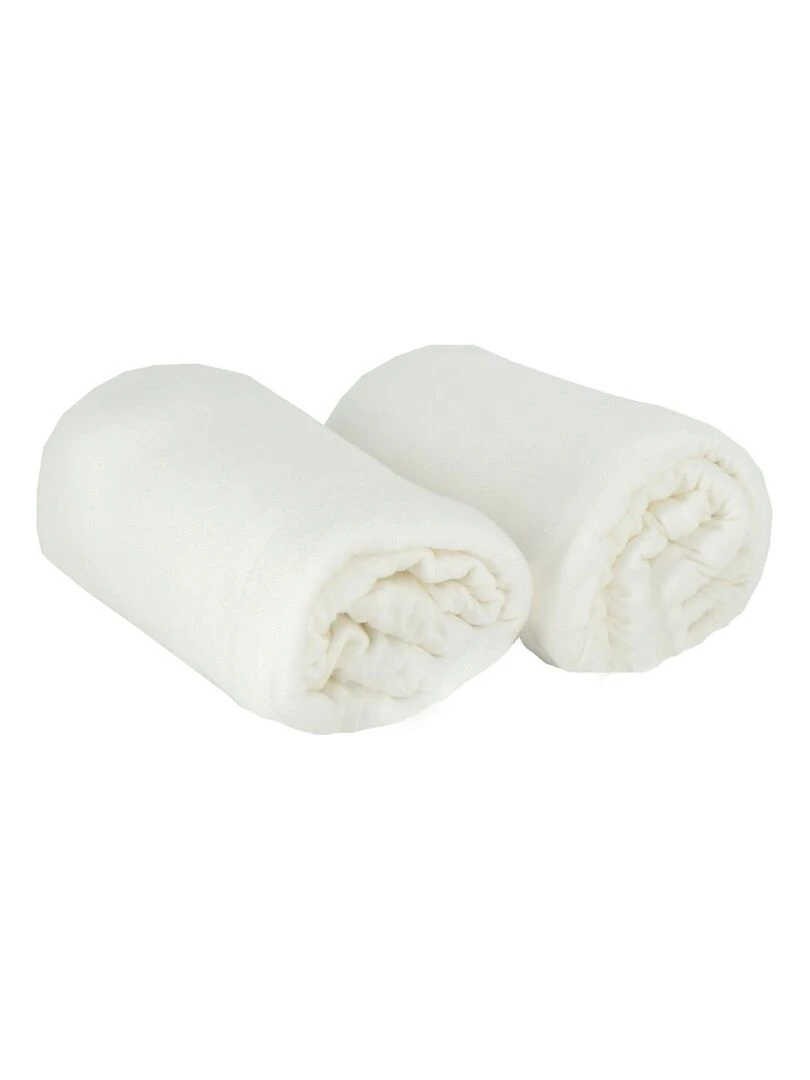 Lot de 2 draps housses bébé 70x140 cm Blanc