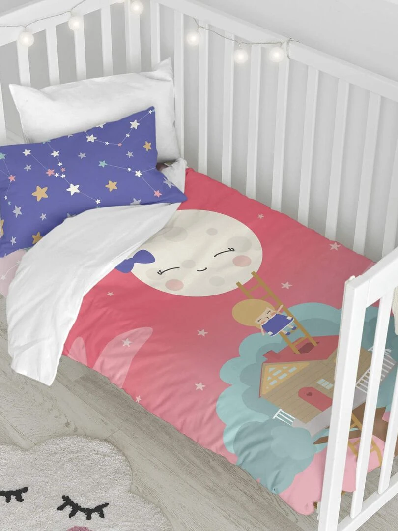 Parure housse de couette 2 pièces Moon dream Berceau "Happyfriday" Multicolore