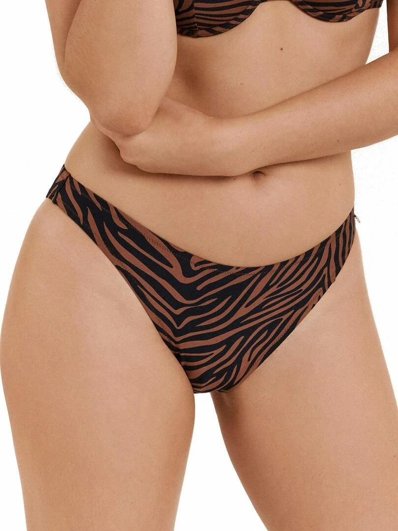 Bas maillot slip de bain échancré Lima Marron