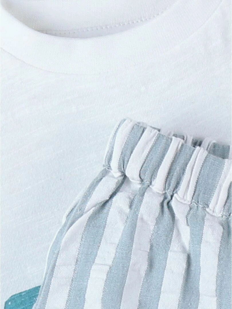 Set t shirt+ short  eucalyptus/écru   Noukie's   Blanc