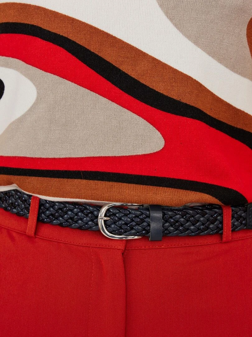 Ceinture tressée bicolore Damart Noir