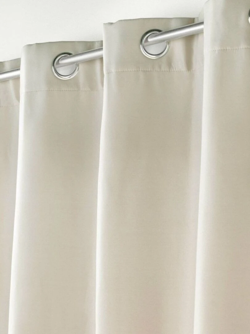 Rideau à œillets occultant isolant 135x260 cm Micropolar lin Beige