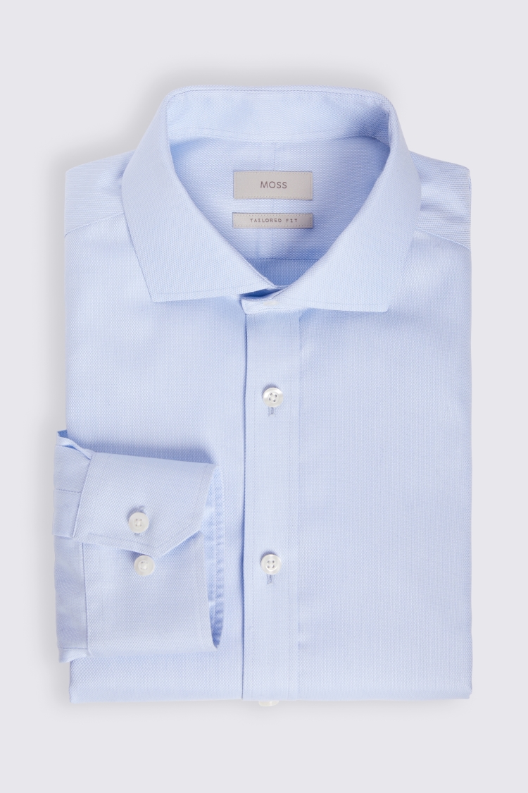 Tailored Fit Sky Royal Oxford Non Iron Shirt   Buy Online at Moss