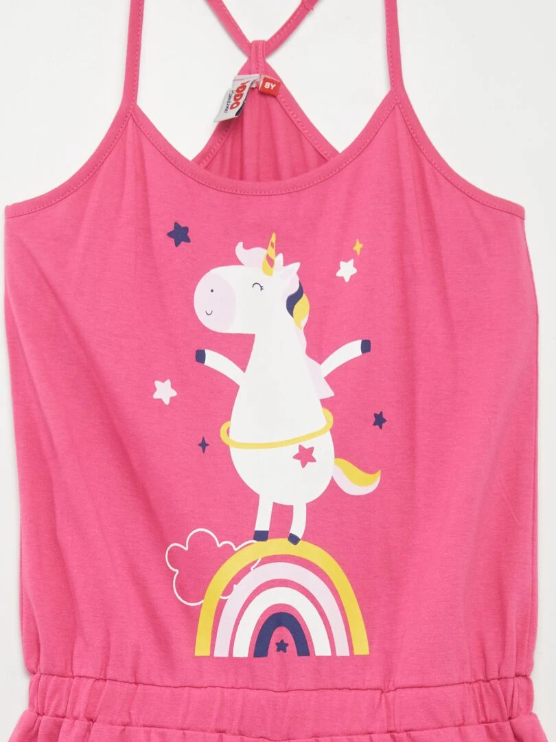 Combishort pyjama 'licorne' Rose