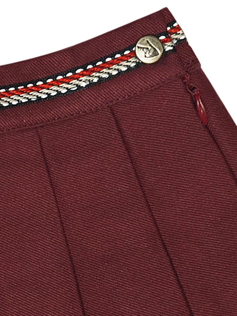 Jupe Plissée Fille Coton Gabardine Bdx LONDON 'LA FAUTE A VOLTAIRE' Bordeaux