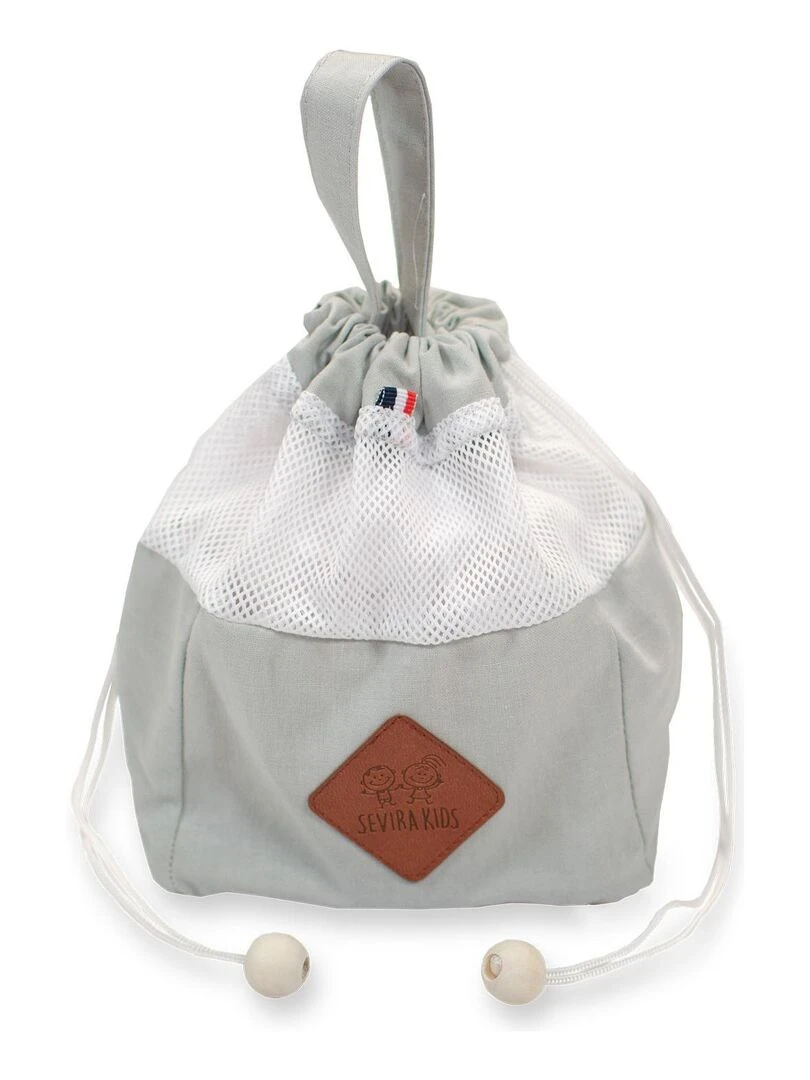Pochon distributeur et ses 8 lingettes lavables Jeanne Gris