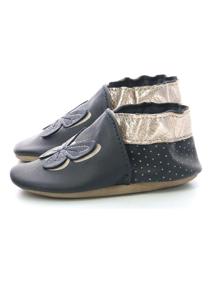 Chausson Cuir Enfant Robeez Fly In The Wind   Bleu