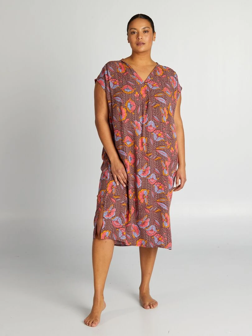 Chemise de nuit fluide imprimée Wax
