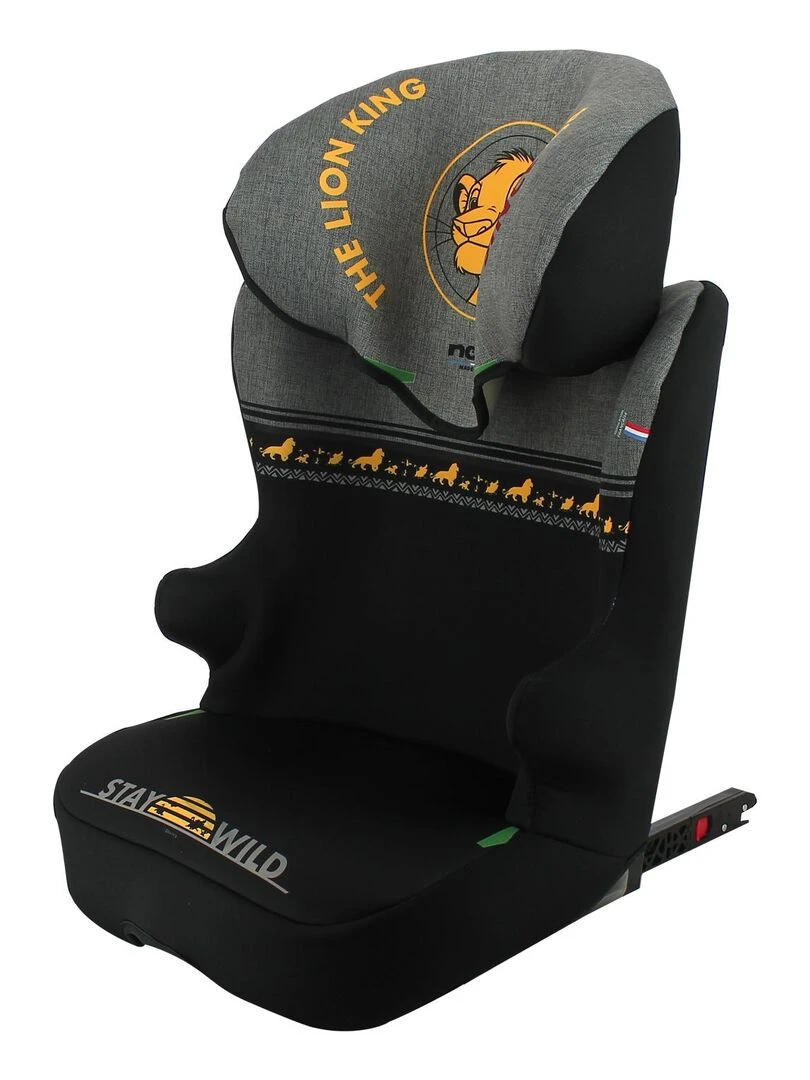 Nania – Siège auto isofix START I FIX 106 140 cm R129 i Size – Fabrication Française Le Roi Lion Noir Rouge
