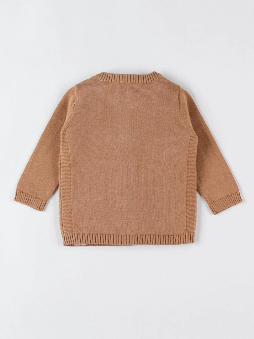 Cardigan en tricot bio fin caramel Noukie's Marron