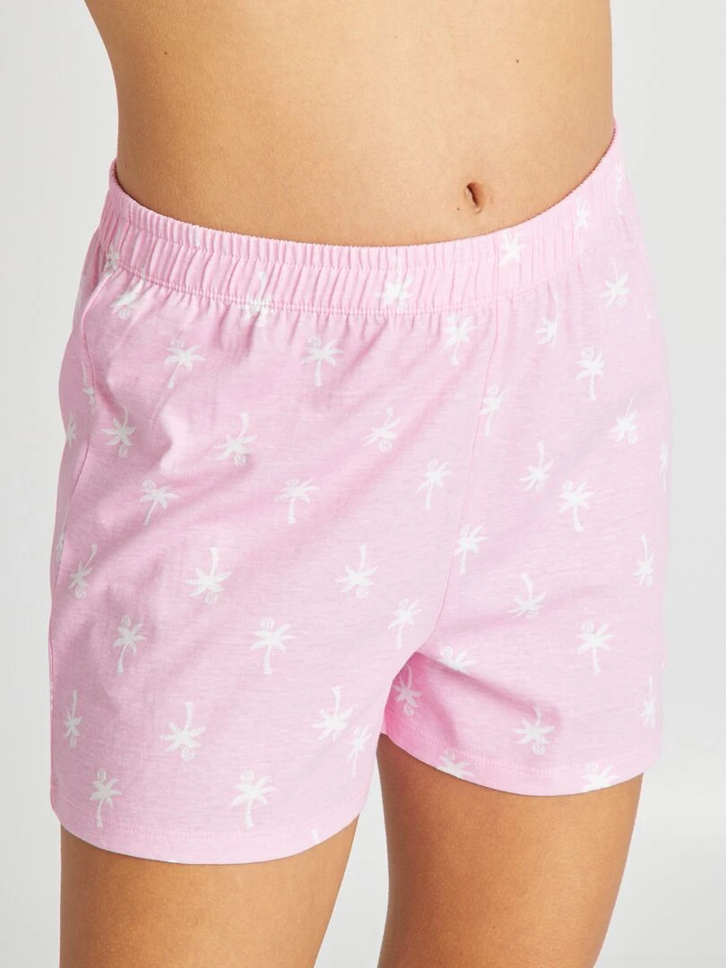 Ensemble pyjama débardeur + short   2 pièces   Rose
