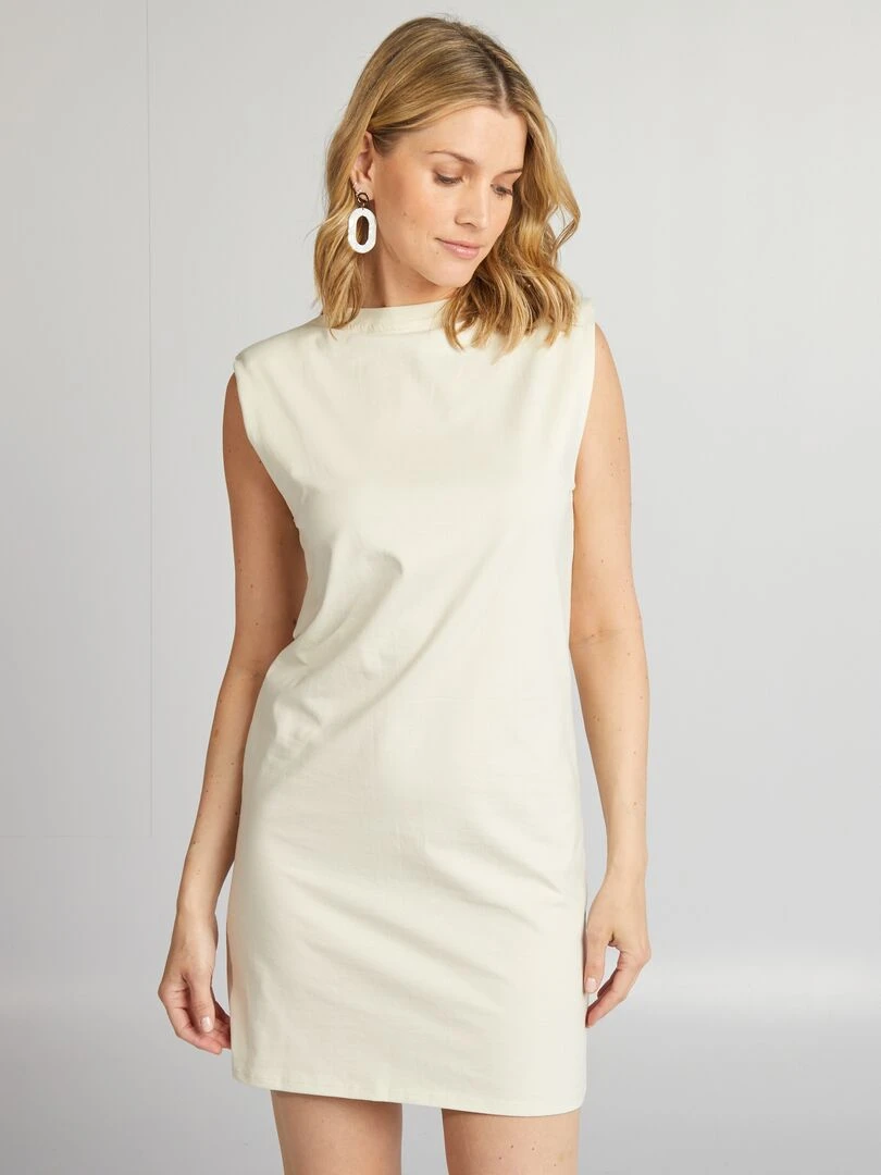 Robe courte à épaulettes Gris